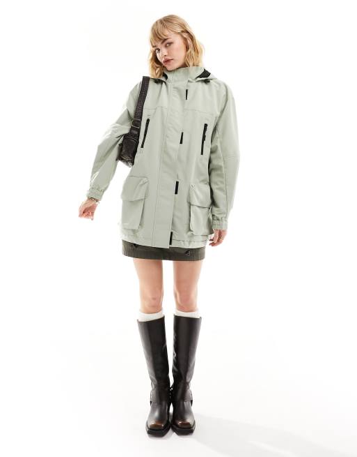 ASOS DESIGN - Jack met geplooide zak in saliegroen