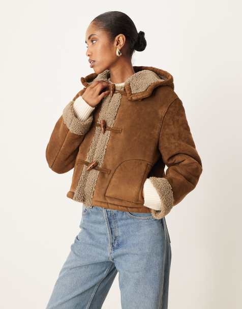 ASOS DESIGN - Jack van borg met capuchon in mokka - view 1