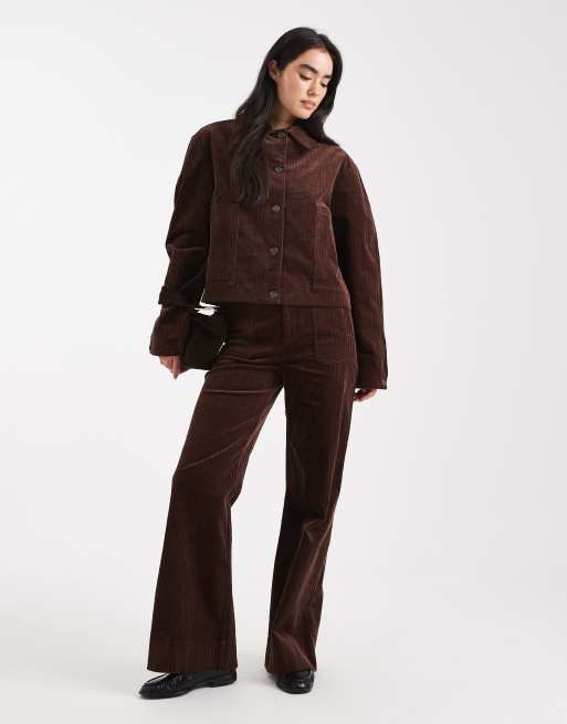 ASOS DESIGN - Jack van corduroy in bruin, deel van co-ord set, 3 van 4