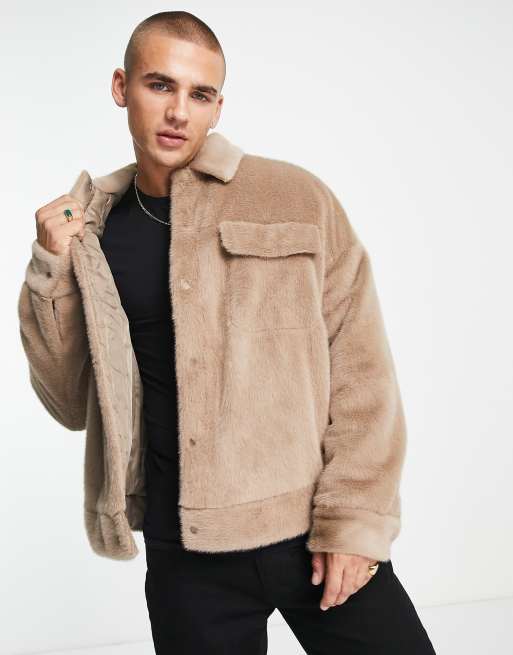 ASOS DESIGN - Jack van imitatiebont in beige