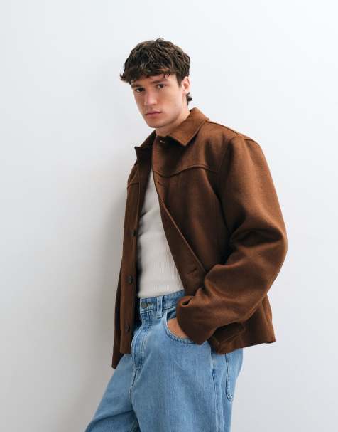ASOS DESIGN jacka i ulllook i brun - view 1