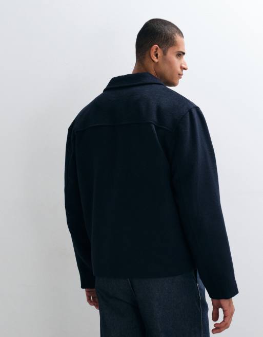 ASOS DESIGN jacka i ulllook i marinblått, 4 av 5
