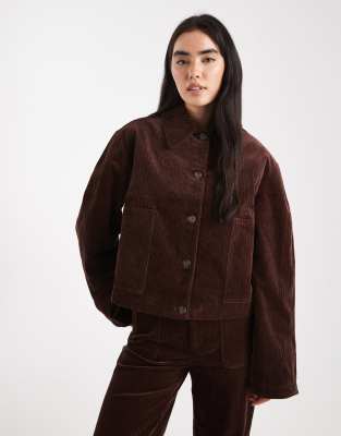 ASOS DESIGN - Jacke aus Cord in Braun, Kombiteil-Brown