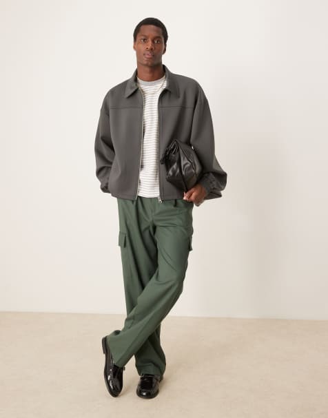 ASOS DESIGN – Jacke aus schwerem, neoprenartigem Material in Grau - view 1