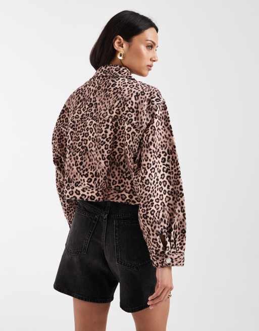 ASOS DESIGN – Jacke im Stil der 80er mit Leopardenmuster und überschnittenen Schultern, 4 von 4