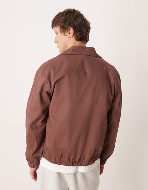 ASOS DESIGN – Jacke in Rostrot mit Fischgrätmuster , 3 von 5