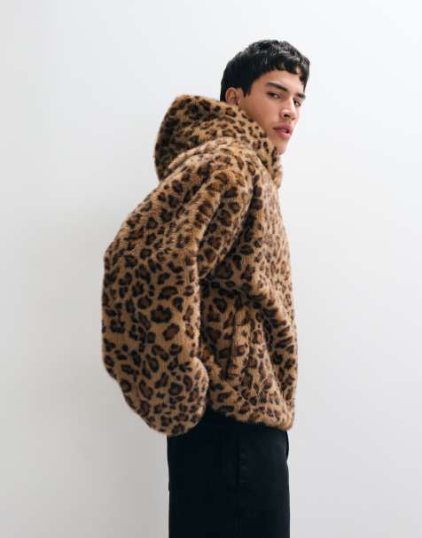 ASOS DESIGN jacket van faux-fur met stippen in bruin - view 1