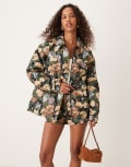 [ASOS DESIGN] ASOS DESIGN jacket with pocket detail in floral jacquard-Multi XS Floral Print