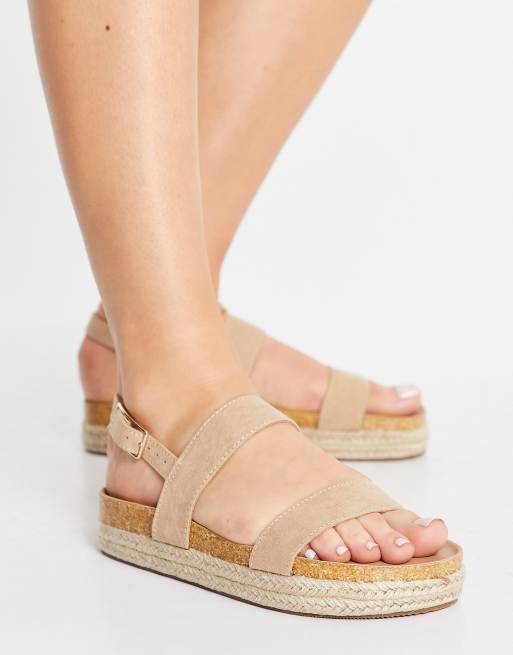 ASOS DESIGN - Jackpot - Espadrilles flatform color tortora