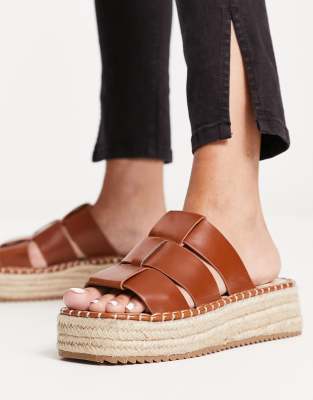 Asos Design Jackson Fisherman Espadrilles In Tan-brown