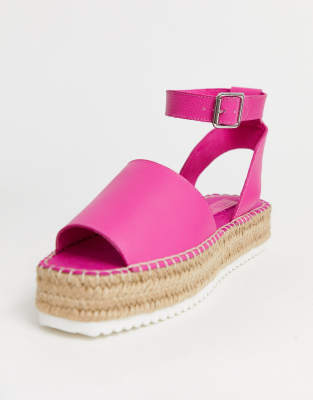 asos design jacoba leather flatform espadrilles