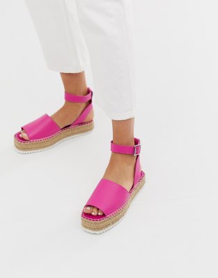 asos design jacoba leather flatform espadrilles