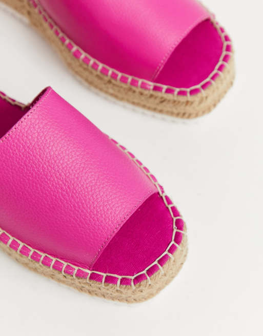 Asos design jacoba deals leather flatform espadrilles