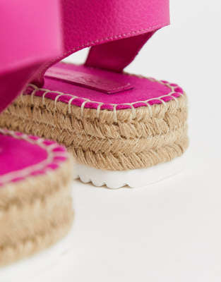 asos design jacoba leather flatform espadrilles