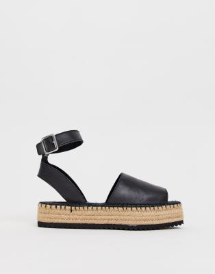 ASOS DESIGN Jacoba leather flatform 