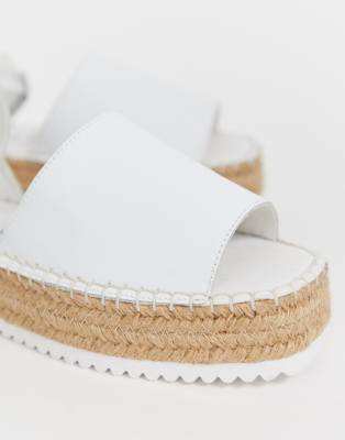 asos design jacoba leather flatform espadrilles