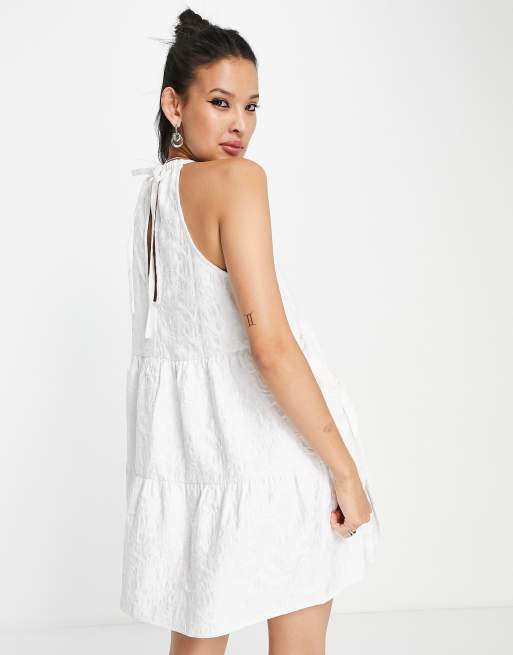 Asos white shop halter neck dress