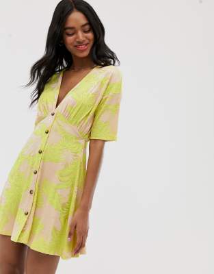 asos neon green dress