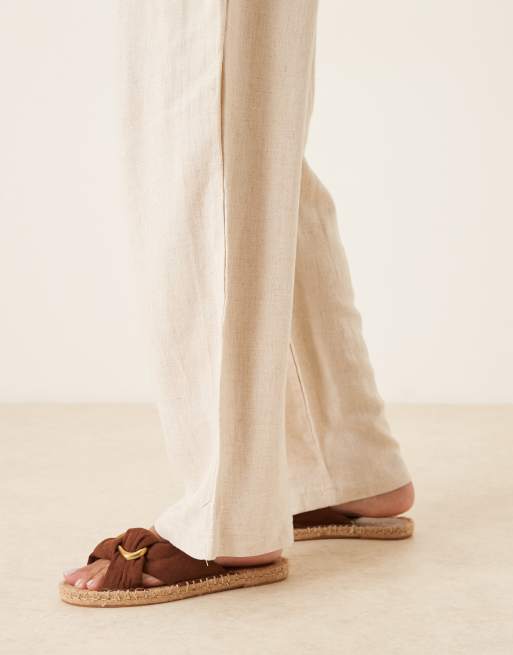 ASOS DESIGN Jade knotted espadrille mules in chocolate, 4 of 4