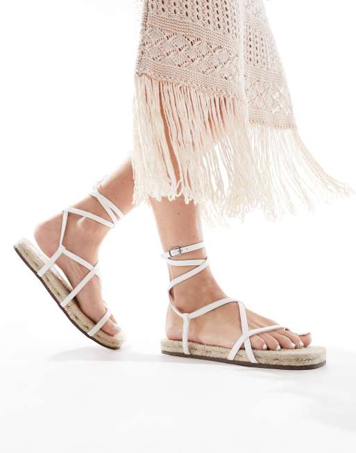 ASOS DESIGN - Jadine - Hvide espadrille-sandaler med stropper