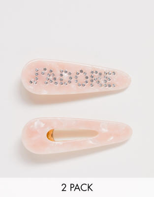 Barrettes De Cheveux En Asos À Inscription DesignJ'adore Résine Avec 2 Lot PkTuwXZiO