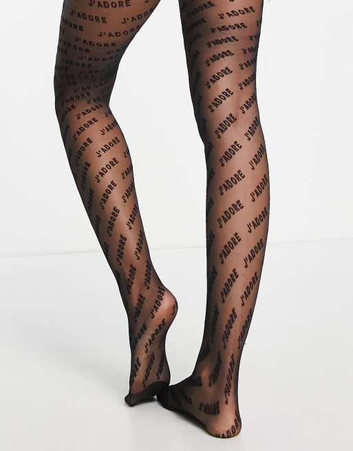 ASOS Asos Tattoo Tights in Natural