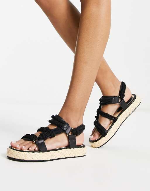 ASOS DESIGN - Jagger - Espadrilles in corda nere