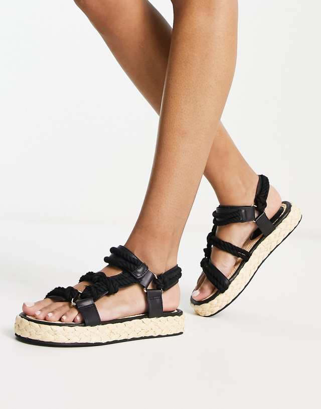 ASOS DESIGN Jagger rope espadrilles in black