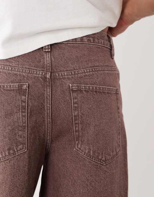 ASOS DESIGN – Jagodowe długie szorty jeansowe o luźnym kroju , 5 z 5