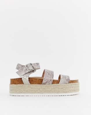 ASOS DESIGN Jaguar espadrille flatforms 