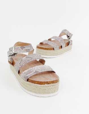 asos design jaguar espadrille flatforms