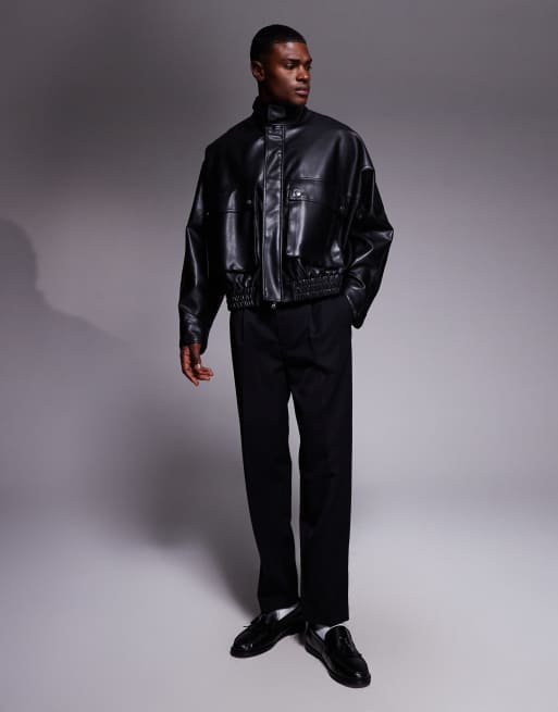ASOS DESIGN - Jakke i sort imiteret læder , 2 af 5