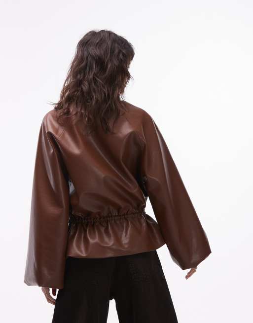 ASOS DESIGN - Jakke med indsyet talje og boblekant i PU, 4 af 4