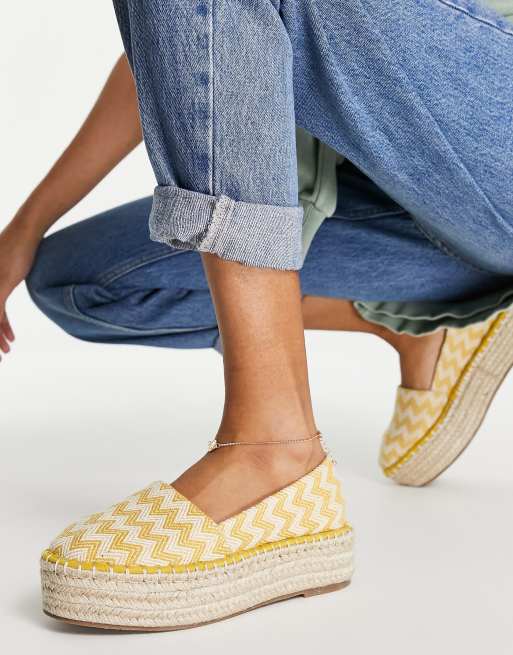 Yellow platform espadrilles sale