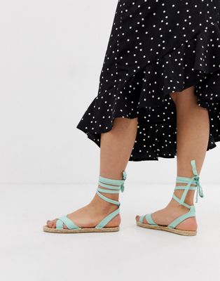 ASOS DESIGN - Jala - Platte espadrille-sandalen in blauw