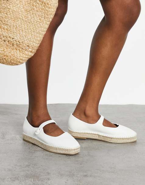 ASOS DESIGN Jane mary-jane espadrilles in white - view 1