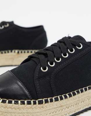 black espadrille trainers