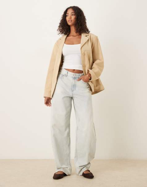ASOS DESIGN - Jaren 70-stijl jack van echt suède in lichtgeel - view 1