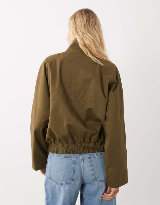 ASOS DESIGN jaren 80 utility korte trenchjack in olijfgroen, 4 van 4