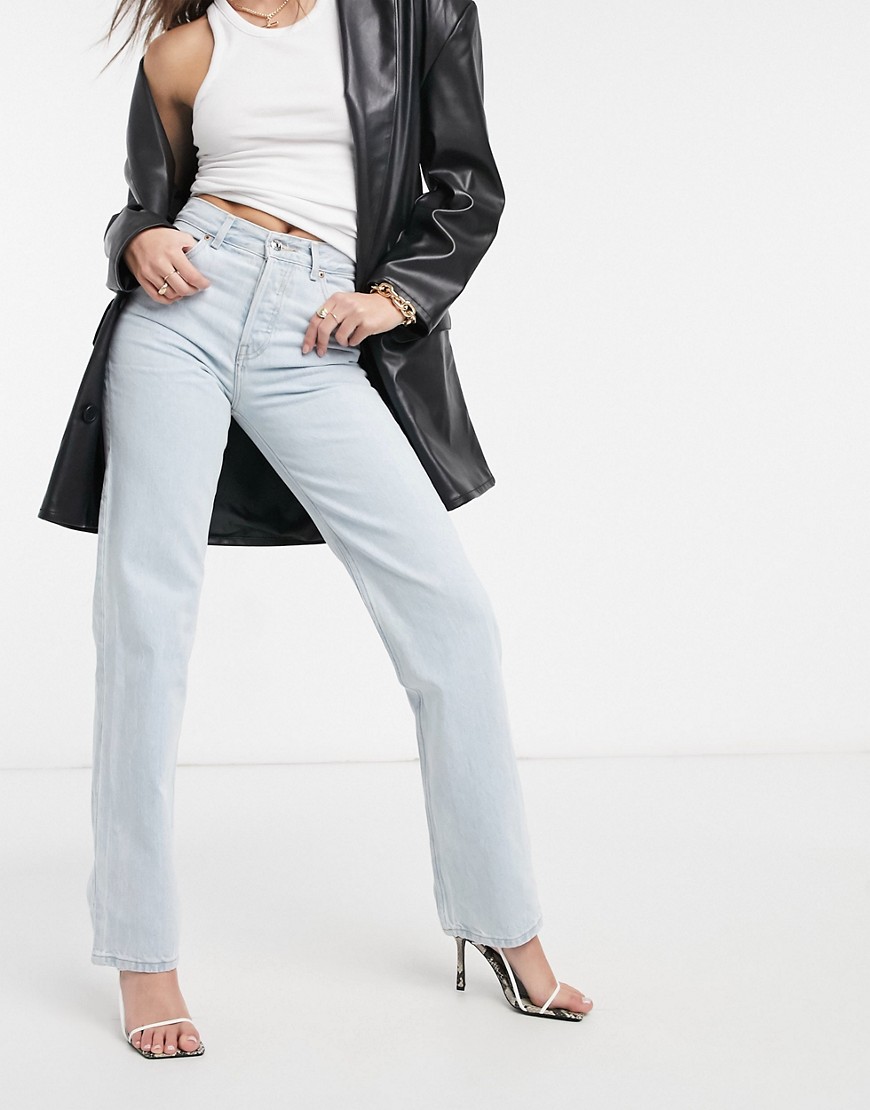 ASOS DESIGN - Jaren 90 jeans met normale taille en rechte pijpen in ijsblauw