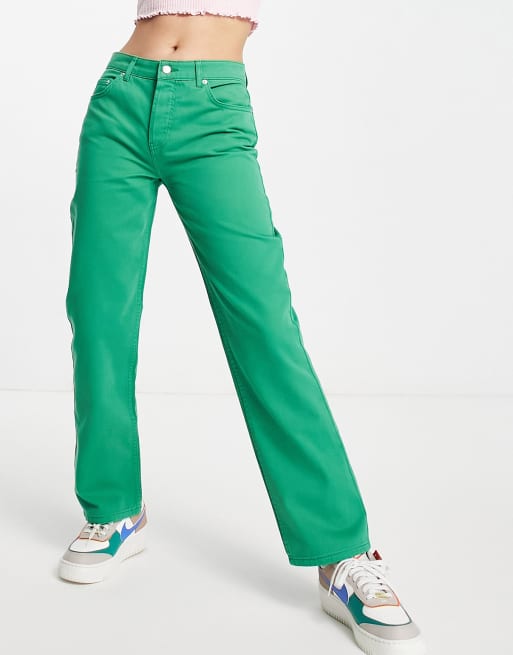 ASOS DESIGN Jaren 90 stijl broek met rechte pijpen in felgroen