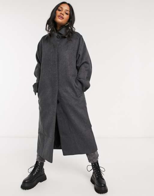 ASOS DESIGN - Jas met knopen in donkergrijs