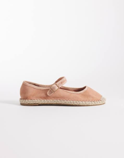 ASOS DESIGN Jasmine Mary Jane espadrille ballet flats in blush - view 1