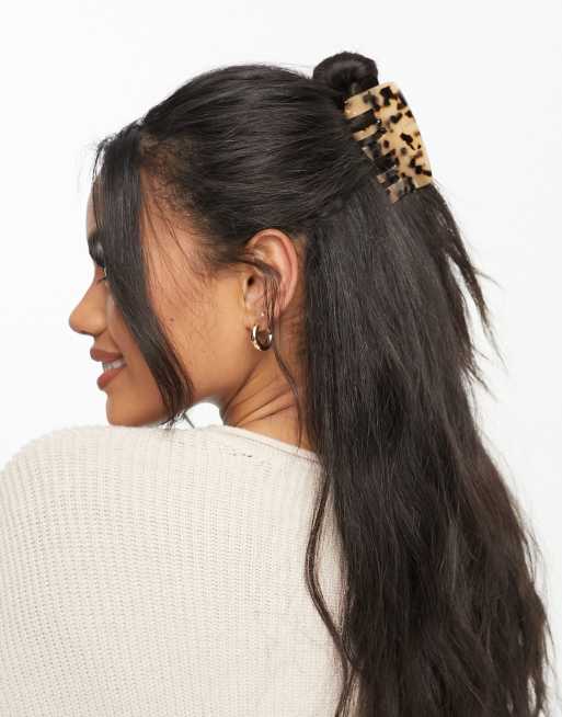 ASOS DESIGN – Jasna szylkretowa klamra do włosów