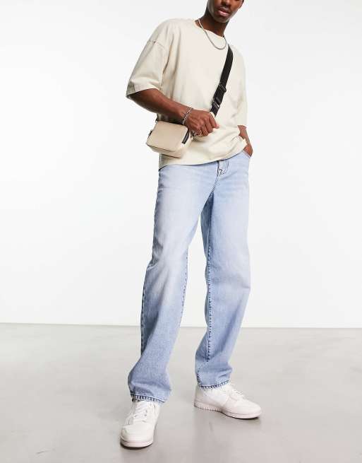 ASOS DESIGN – Jasne jeansy o luźnym kroju w stylu retro