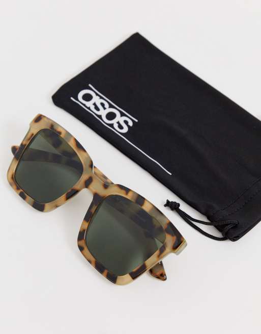 ASOS DESIGN – Jasne szylkretowe kwadratowe okulary przeciwsłoneczne, 4 z 4