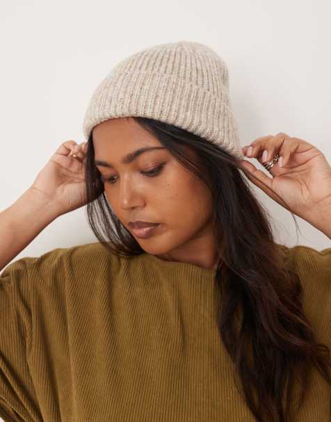 ASOS DESIGN – Jasnobeżowa czapka beanie z dzianiny o splocie angielskim - view 1