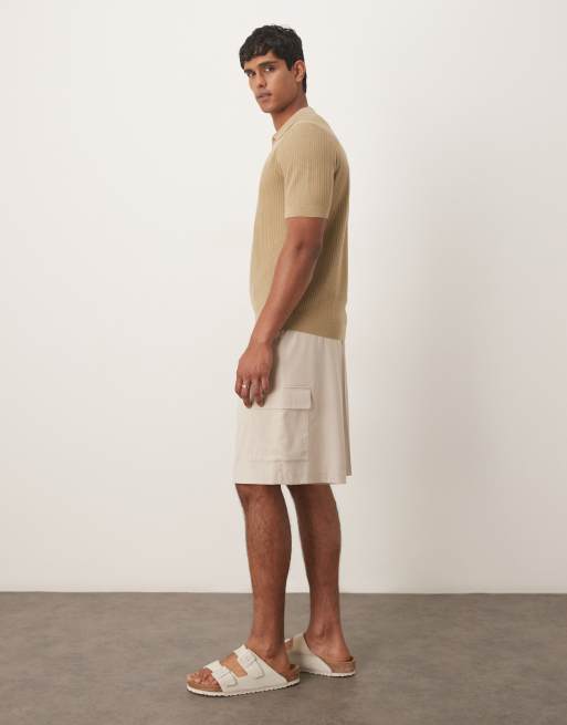 ASOS DESIGN – Jasnobeżowe eleganckie szorty bojówki, 3 z 5