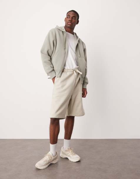 ASOS DESIGN – Jasnobeżowe grube szorty oversize premium o gramaturze 400 g/m² - view 1