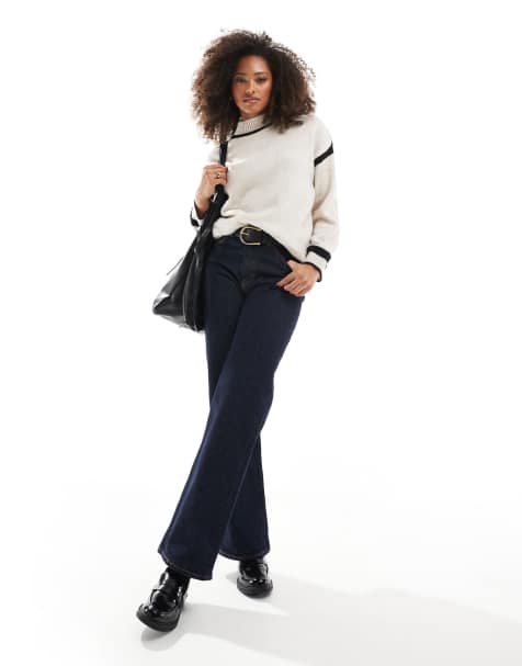 ASOS DESIGN – Jasnobeżowy sweter z kontrastowymi szwami - view 1